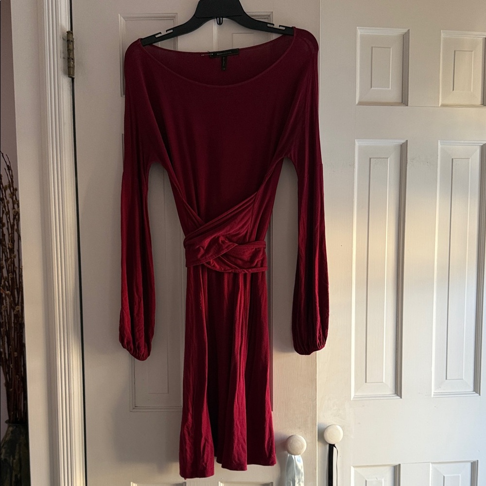 BCBGMaxAzria Deep Red Long Sleeve Dress
